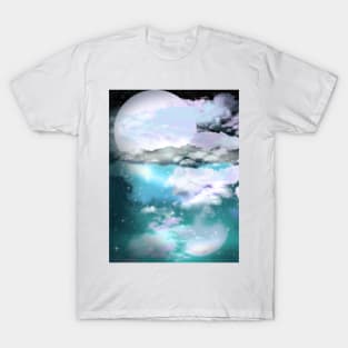 pale moon fantasy landscape T-Shirt